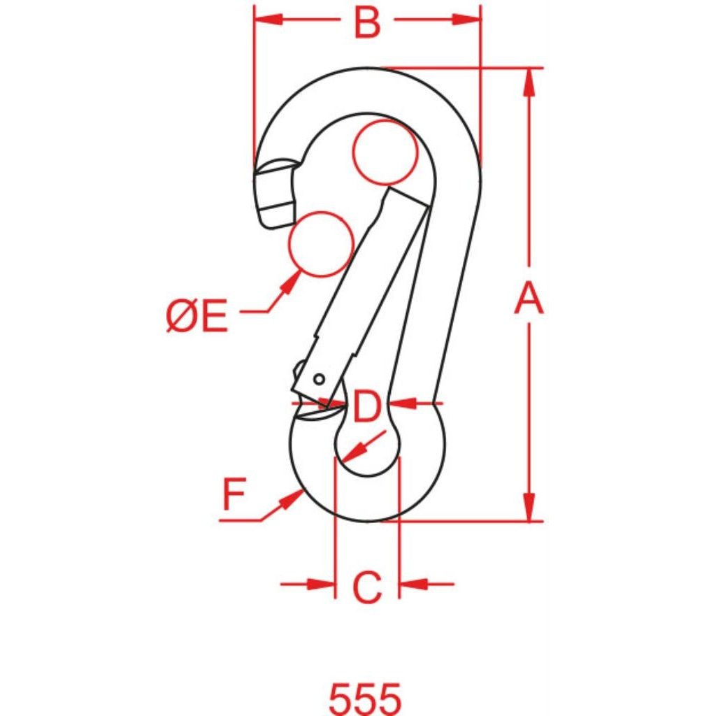 Moschettone Aisi 316 Mm.8