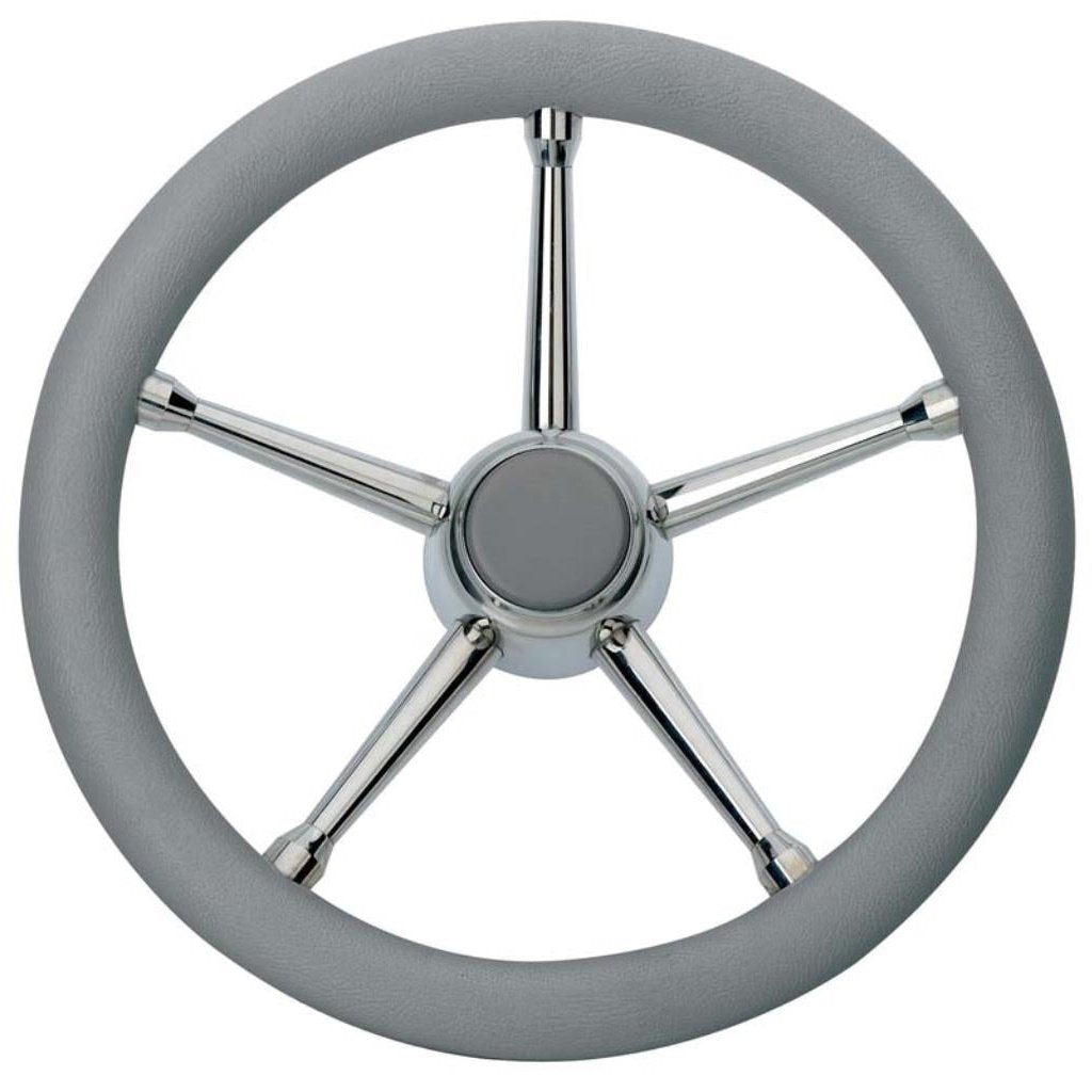 Volante Inox Impugnat.grigio Cm.35