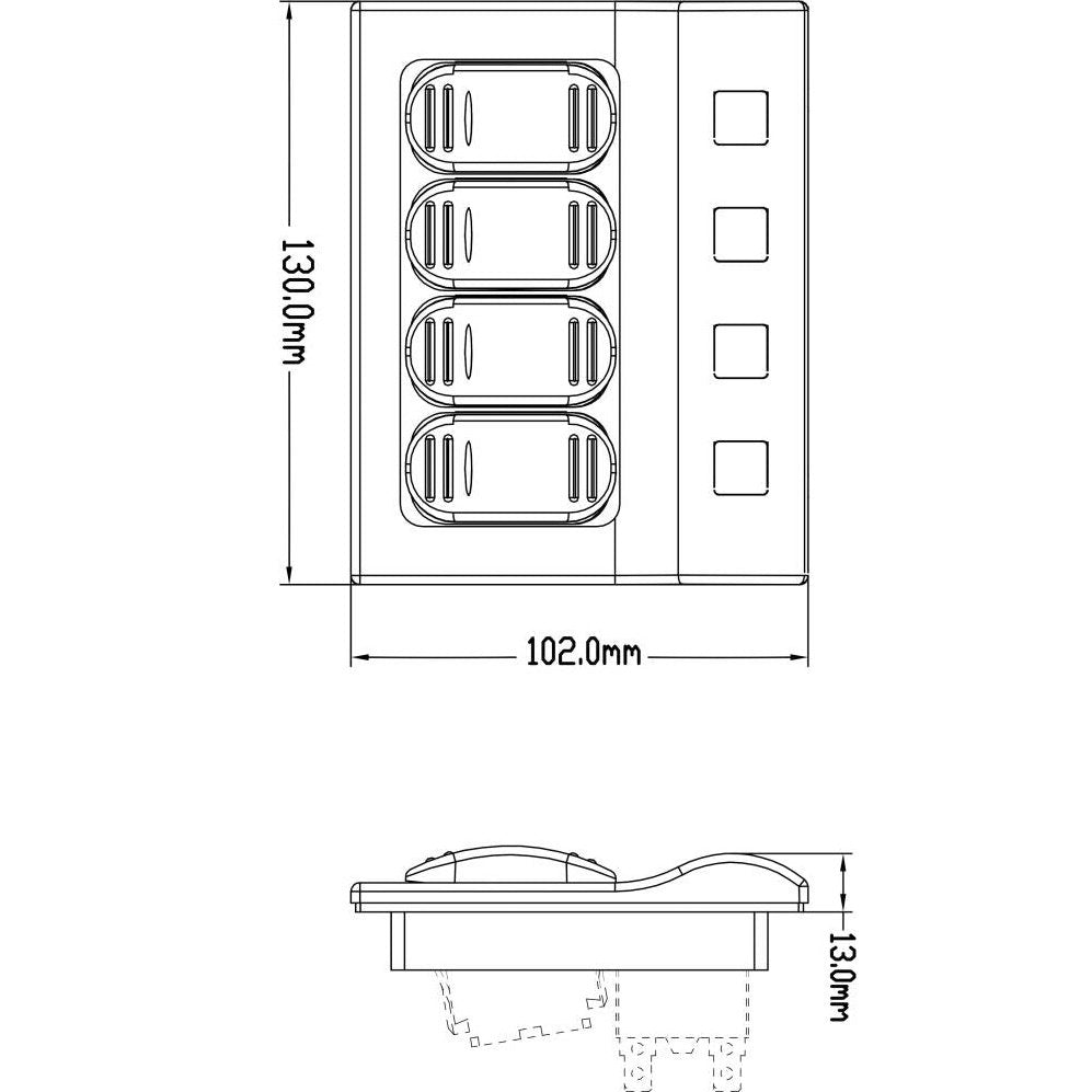 Pannello Elettrico 4 Interruttori