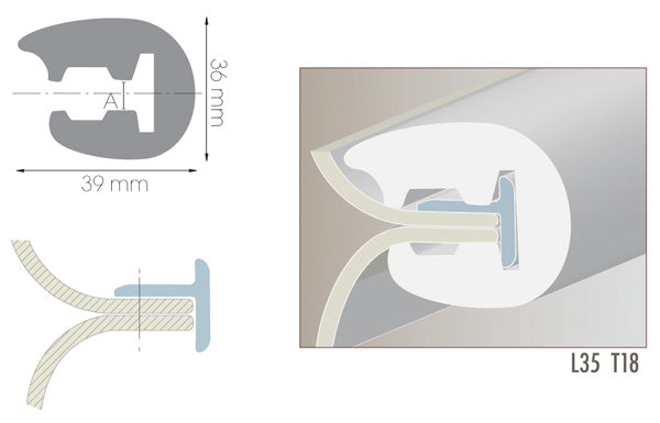 Profilo Parabordo L35 Bianco